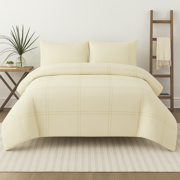 Cream - Pleated Quilt Cover