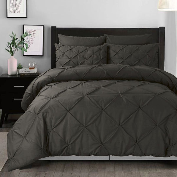 Charcoal - Pintuck Quilt Cover