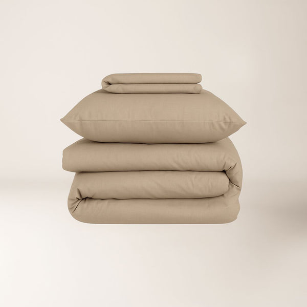 Beige - Dyed Satin Set