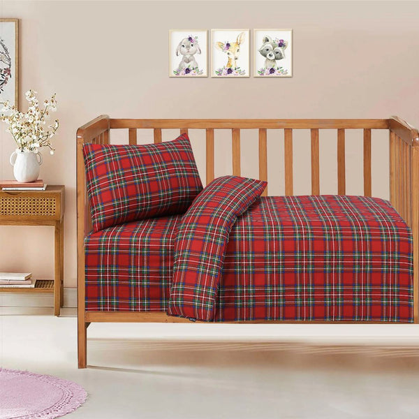 British Checked Red - Cot Set