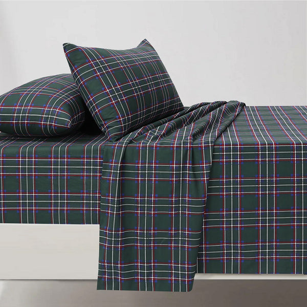 British Checked Green - Bedsheet