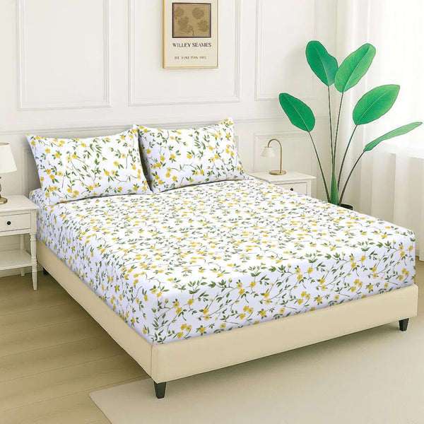 Yellow Floral - Fitted Sheet
