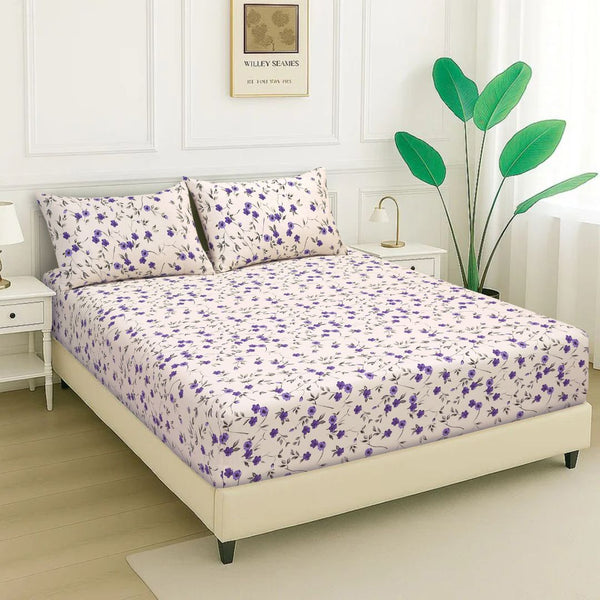 Purple Floral - Fitted Sheet
