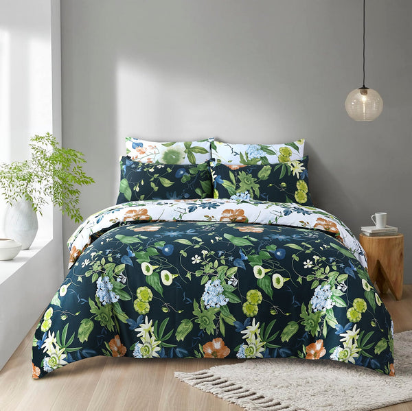 Vienna Green - Satin Quilt Cover Set