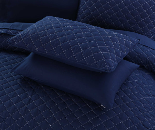 Midnight Blue - Quilted Pillow Case