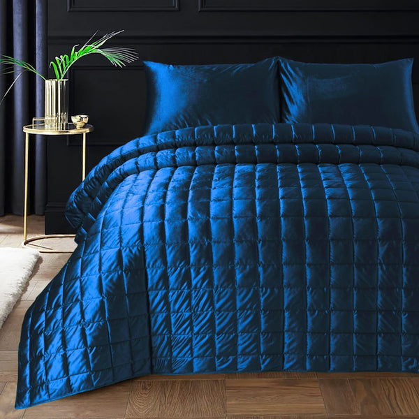 Blue - Velvet Bedspread