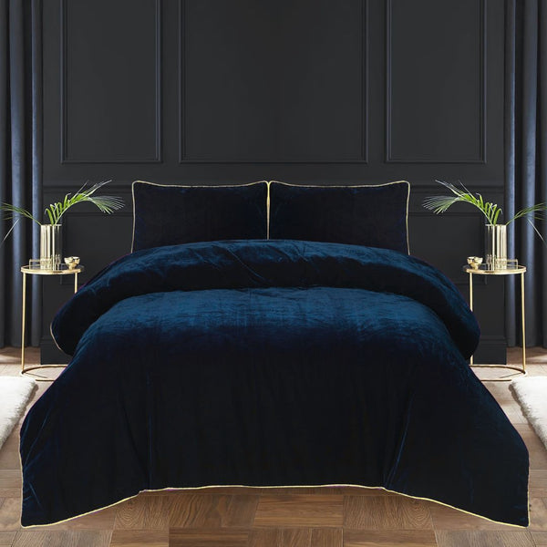 Navy Blue - Velvet Quilt Cover/Razai