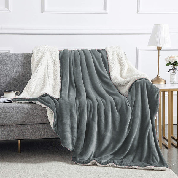 Sherpa Blanket Plain - Grey