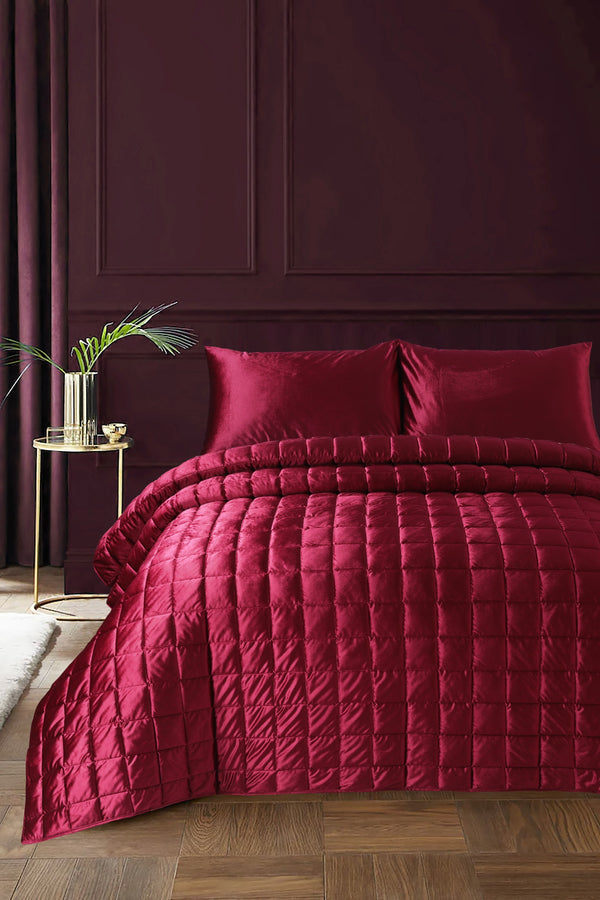 Maroon - Velvet Bedspread