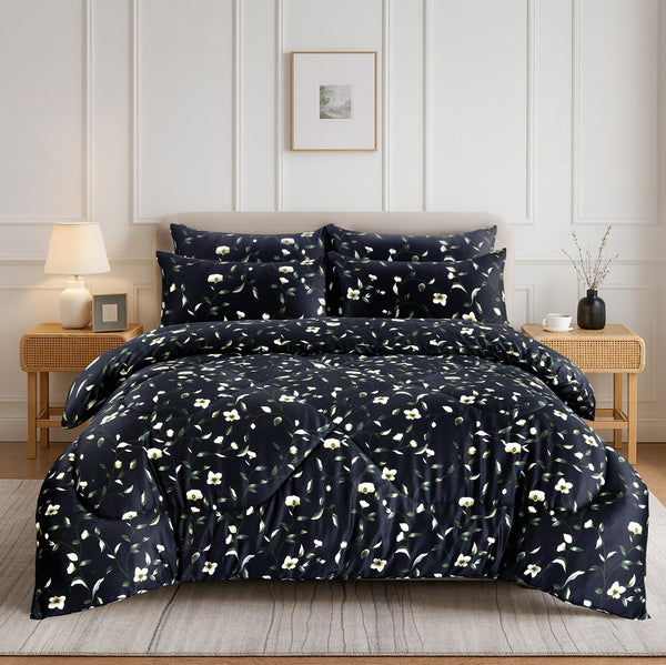 Zara Black - Satin Quilt Cover Set