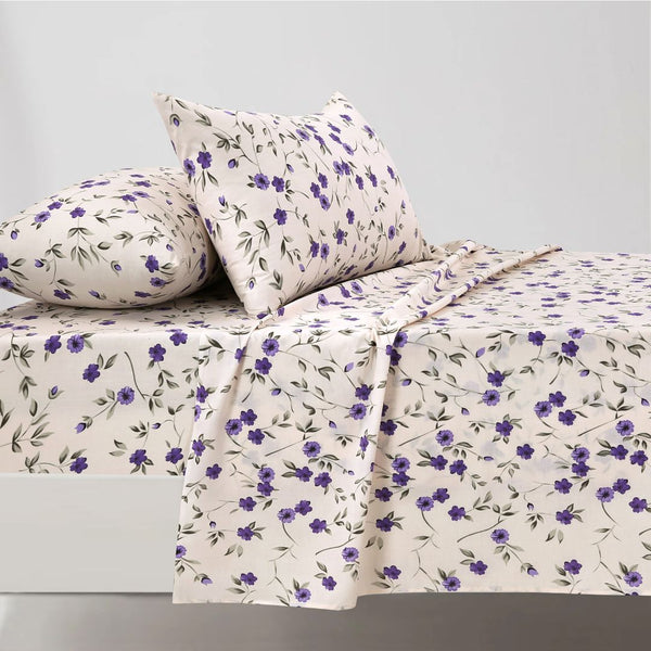 Purple Floral - Bedsheet