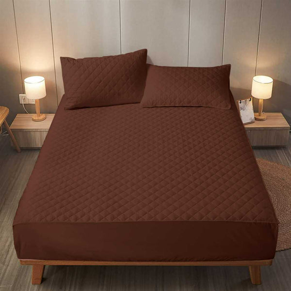 Chocolate - Quilted Fitted Sheet