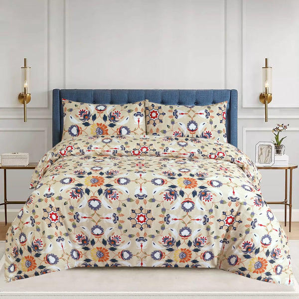 Buy Keyseria Beige Printed Bedsheets at Best Prices | Tulips
