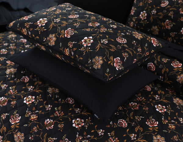 Florence Black - Quilted Pillow Case