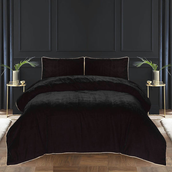 Black - Velvet Quilt Cover/Razai