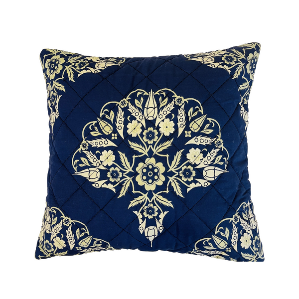 Damask Blue - Quilted Cushions