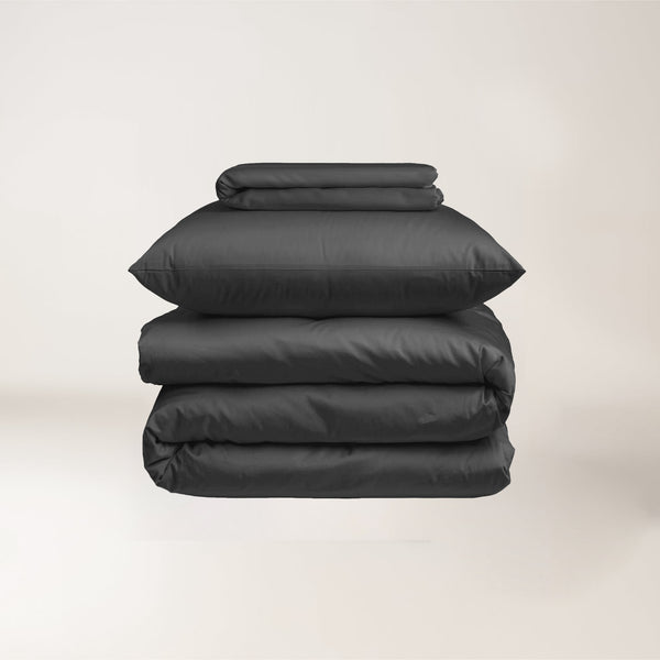 Coal - Dyed Satin Sheet Set