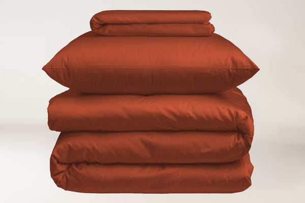 Terracotta - Dyed Satin Sheet Set