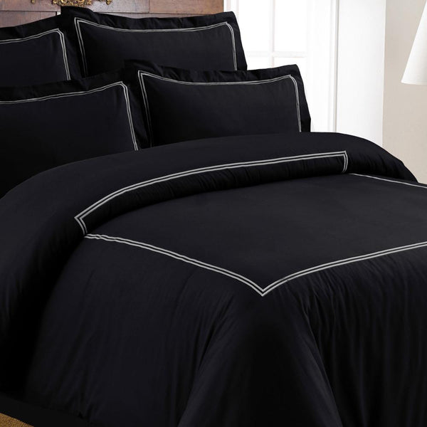 Black - Baratta Stich Quilt Cover