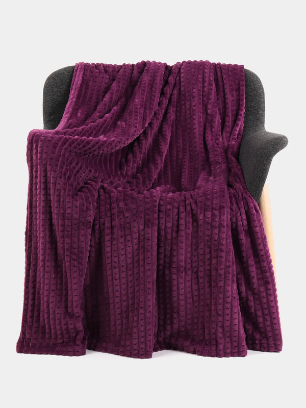 Purple - Checked Plush Blanket