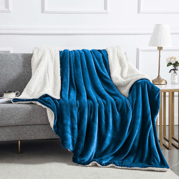 Sherpa Blanket Plain - Blue