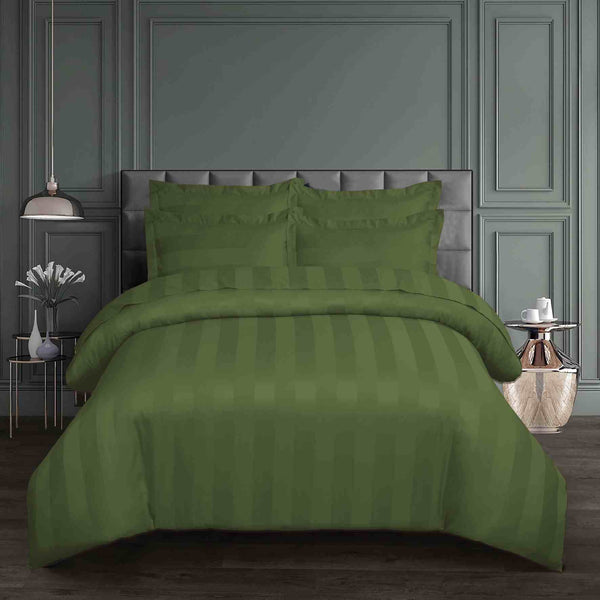 Buy Olive Green Satin Bed Set Online in Pakistan