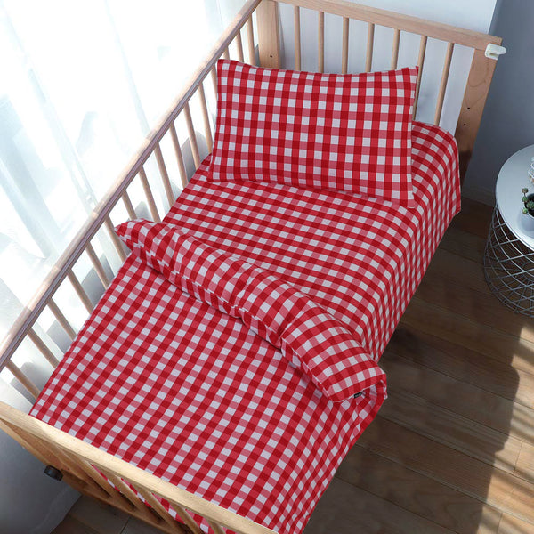 Red Gingham - Cot Comforter Set
