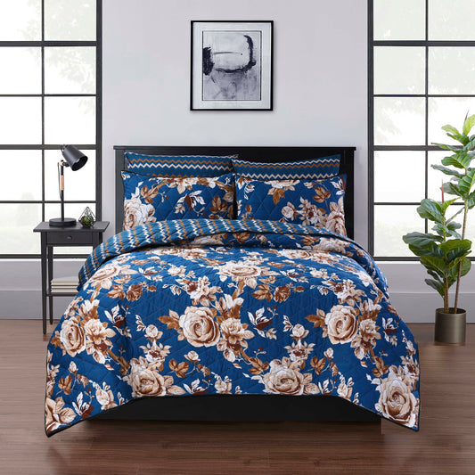 FLORA BLUE - Bedspread Set