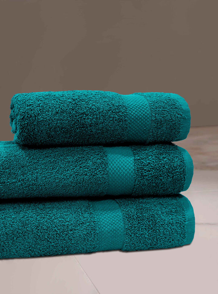 Dark Green Cotton Bath Towels 