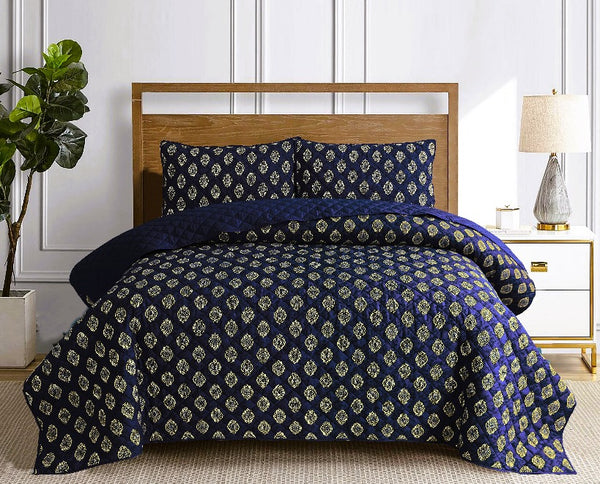 Millennium Blue Bedspread Set Online at Best Price | Tulips