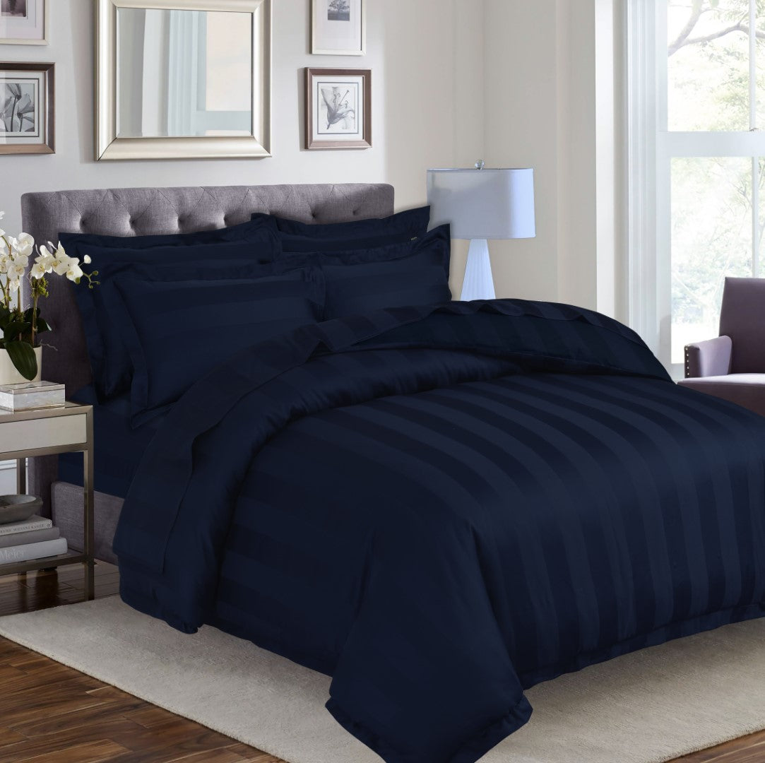 Navy Blue Satin Bed Set Online